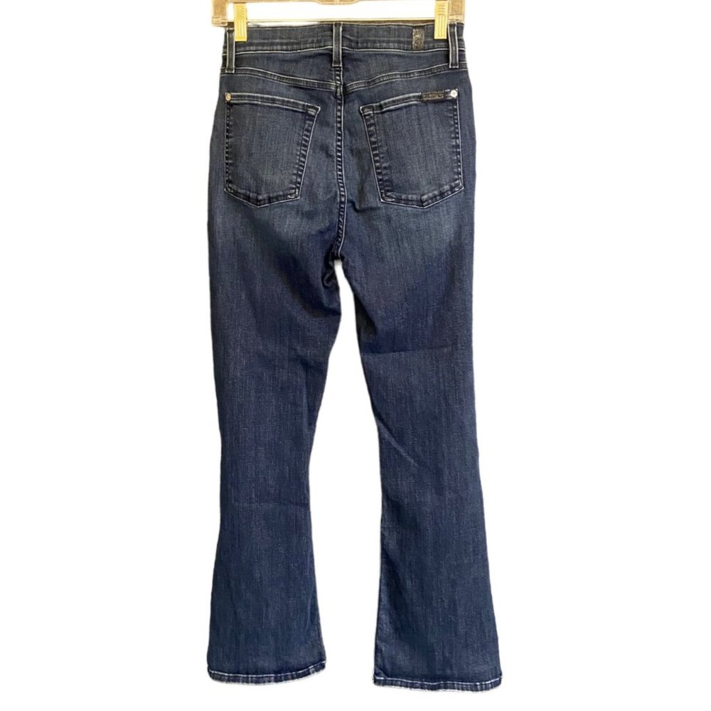 7 For All Mankind Jeans Women's 27 Blue‎ High Rise Flare Leg Ripped Distressed - Picture 2 of 9
